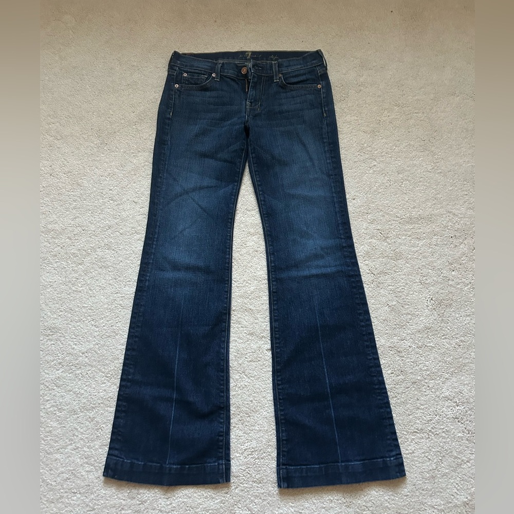 7 For All Mankind Dark Blue Flare Jeans Vintage